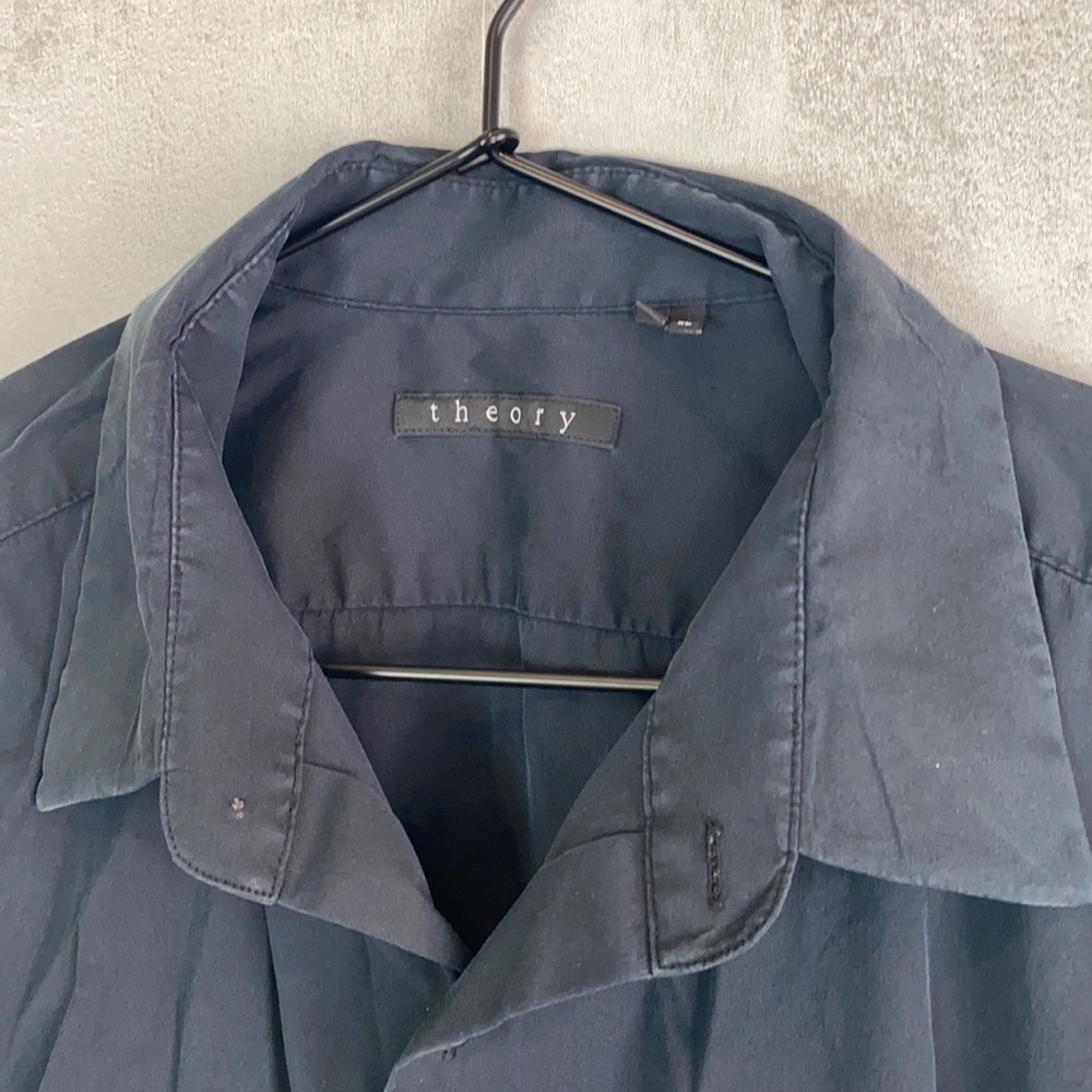 Theory black button down blouse - Picture 3 of 6